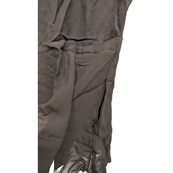 Reformation Sheer Ruffle Detail Pockets‎ LBD Long Sleeve Black Mini Dress Size 0 - Picture 3 of 5